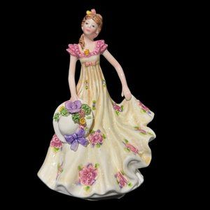 Vintage Schmid Yamada Originals Musical Porcelain Victorian Woman, Music Box